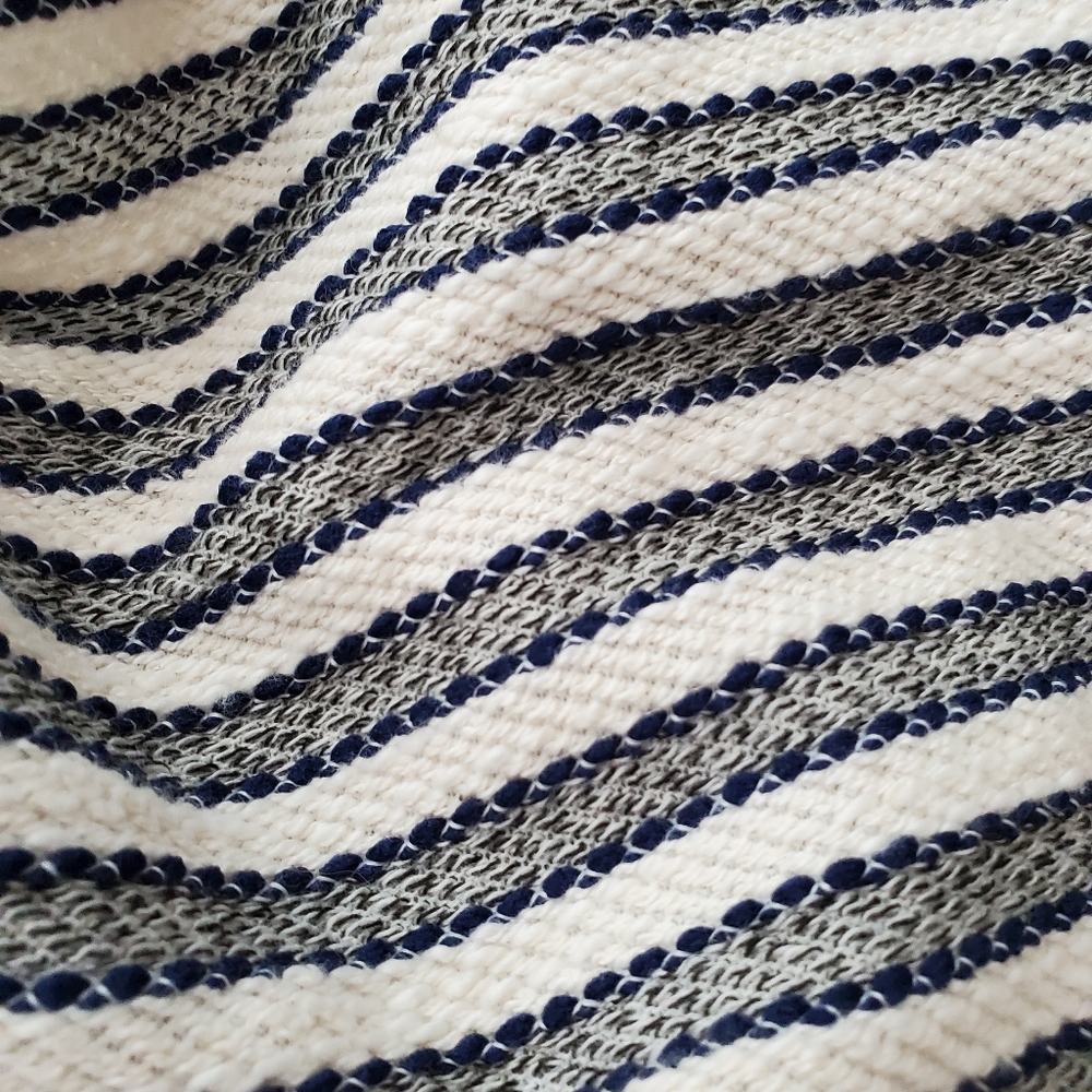 LOFT- NWOT- 🦋 Striped Blue and Ivory Midi Dress- Size 14 - Picture 10 of 10